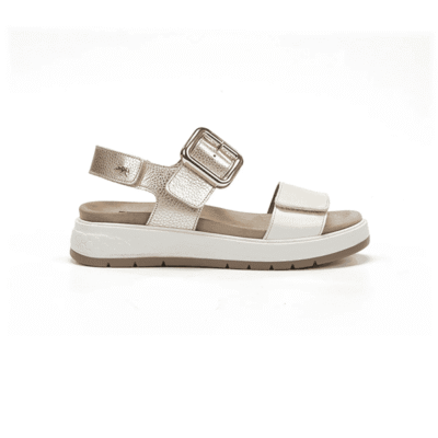 Sandalia Confort Blanca y Platino Fluchos