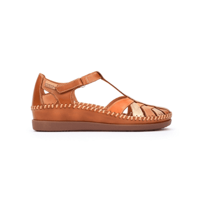 Pikolinos Sandalia Confort Cuña Piel Brandy