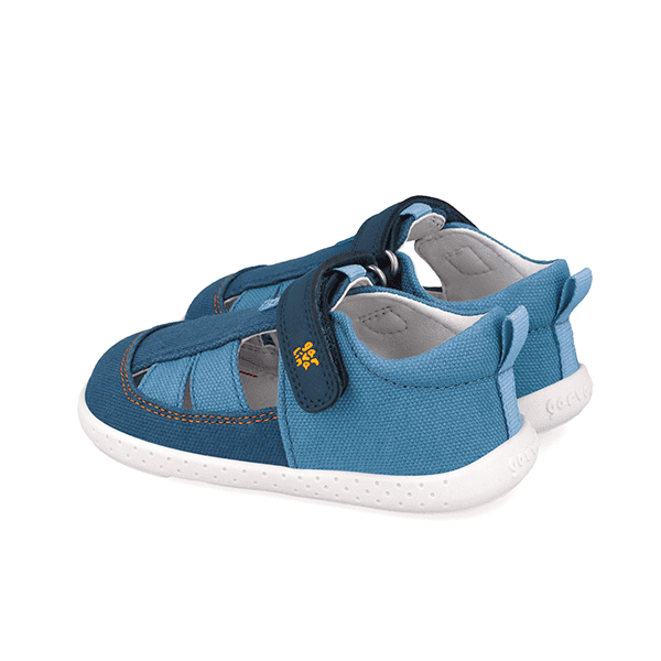 Garvalin Sandalia Lona Azul Petrol con Velcro - Imagen 2