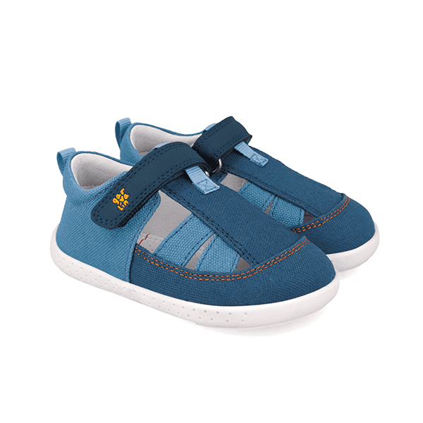 Garvalin Sandalia Lona Azul Petrol con Velcro - Imagen 3