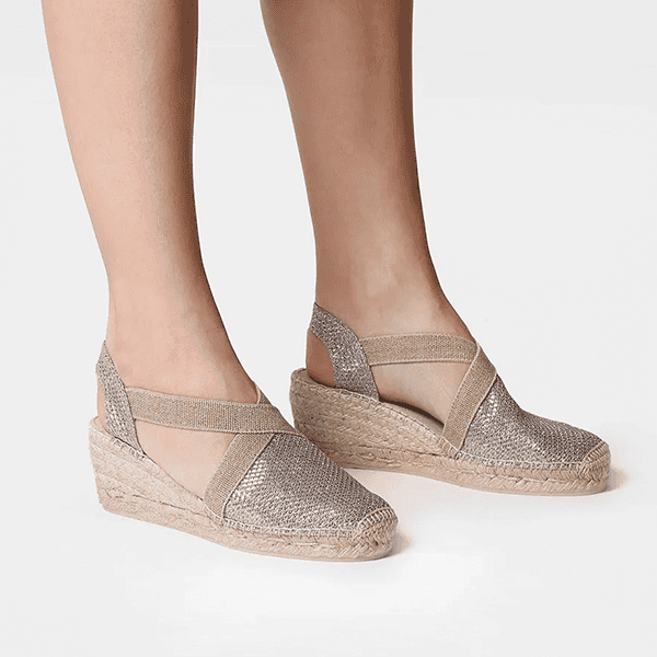 Sandalias Toni Pons platino esparto cuña - Imagen 2