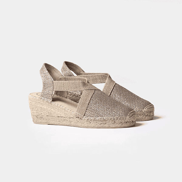 Sandalias Toni Pons platino esparto cuña - Imagen 3