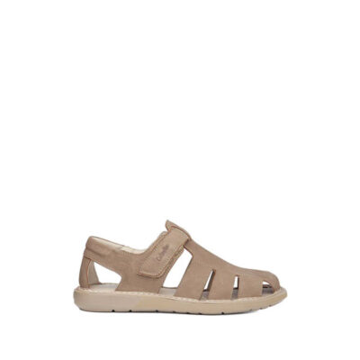 Sandalia hombre piel taupe velcro plantilla acolchada suela flexible Callaghan