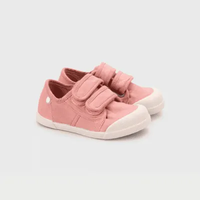 Zapatilla de lona barefoot rosa Igor niña detalle velcro