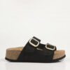 sandalias bio mujer Yokono negras con cuña