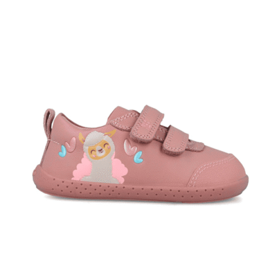 Zapatos infantiles de charol rosa con diseño de unicornio y velcro para fácil ajuste, ideales para niñas y niños que buscan comodidad y estilo en calzado de calidad.