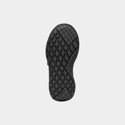 Suela de zapato deportiva negra con diseño antideslizante y duradero.