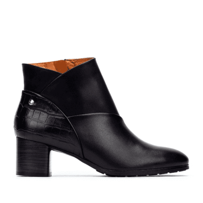 botines negros tacón medio mujer piel Pikolinos
