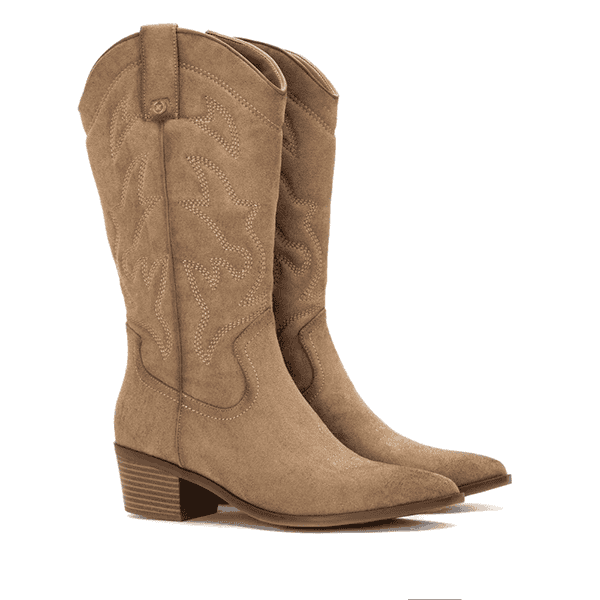 Botas de cuero camel con tacón medio, ideales para calzado de calidad en tiendas de calzado Luis Rico. Diseño elegante y cómodo para mujer.