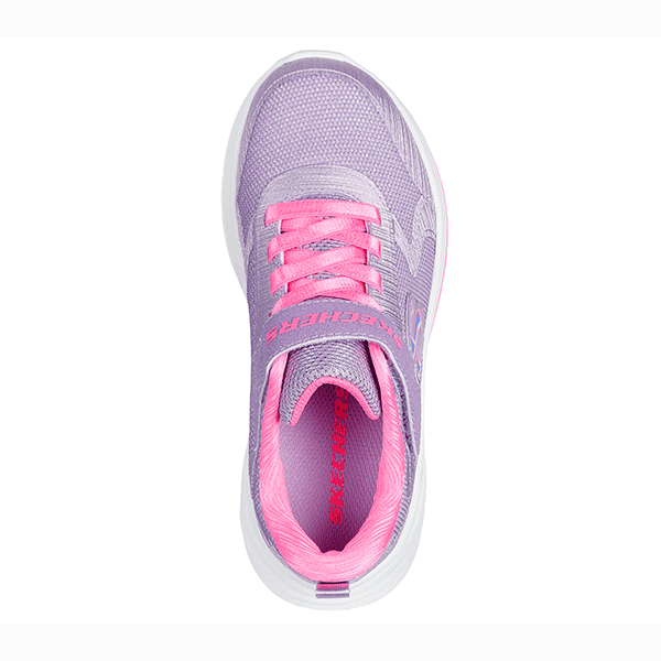 Zapatillas deportivas para niñas en color lila y rosa, con diseño ergonómico y suela antideslizante, ideales para running y actividades en tiendas de calzado.