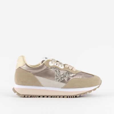 Zapatillas Victoria mujer modelo 1157117 color platino con detalles brillantes