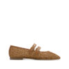 bailarina Tamaris cognac de piel trenzada