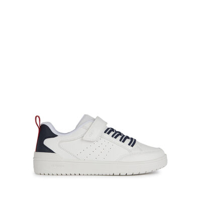 zapatillas Geox niño velcro blanco navy Respira