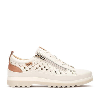 Zapatos Pikolinos Vigo mujer nata piel con cremallera lateral