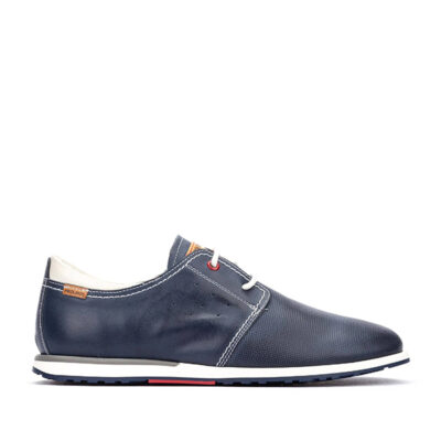 Zapatos Pikolinos Saler hombre azul piel calada verano
