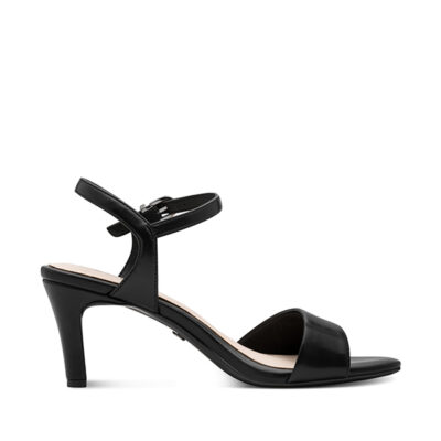 sandalias tacón negras elegantes Tamaris