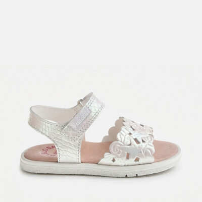 Sandalia Pablosky bebé blanca barefoot flexible