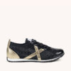 Zapatillas Munich negro oro mujer deportivas elegantes