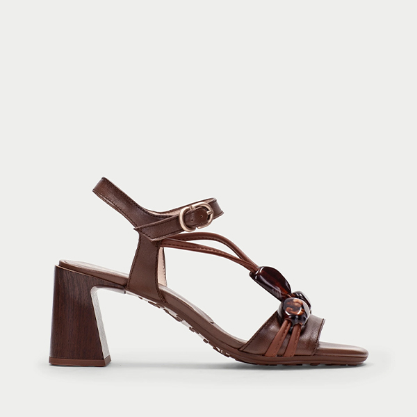 sandalias mujer elegantes cómodas orquídea marrón Hispanitas