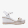 Sandalia mujer blanca cuña alta elegante Popa Arambol Gallery