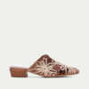 Zapato destalonado mujer marrón bordado floral crema tacón bajo Hispanitas Azucena