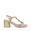 sandalias fiesta mujer beige charol elegantes