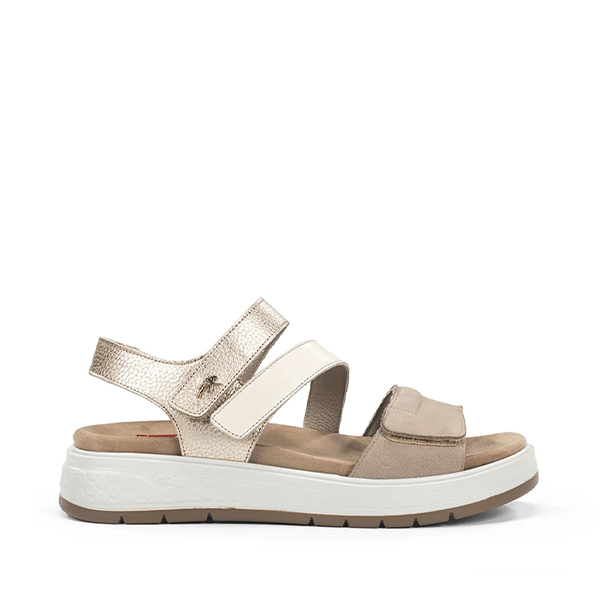 sandalias mujer Fluchos taupe piel cómodas