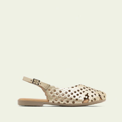 Sandalia plana mujer dorada ligera verano Porronet