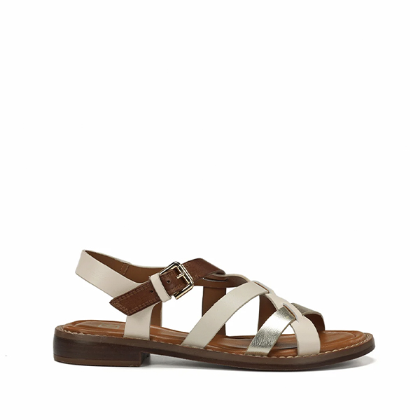 sandalias mujer planas Dorking beige cómodas verano