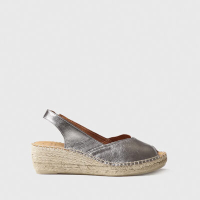 alpargatas mujer acero Toni Pons piel metalizadas
