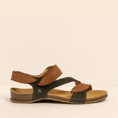 sandalias mujer cómodas sostenibles El Naturalista kaki cuero