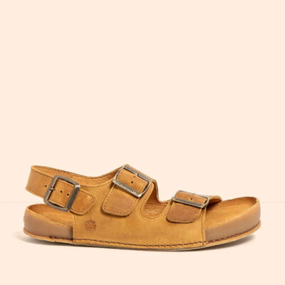 sandalias mujer cómodas mostaza El Naturalista hebillas
