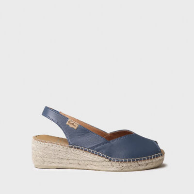 alpargatas mujer piel azul marino Toni Pons cómodas