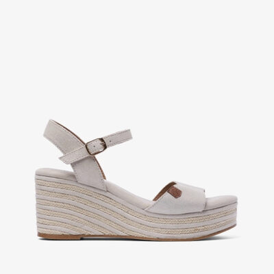 Sandalia confort mujer dorada cuña media Popa Arenal Boreal