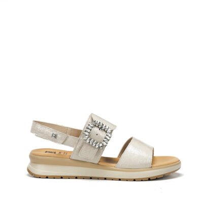 Sandalia cuña baja velcro pedrería mujer Dorking Uyini elegante cómoda versátil