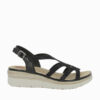 sandalias confort mujer negras Doctor Cutillas con brillo