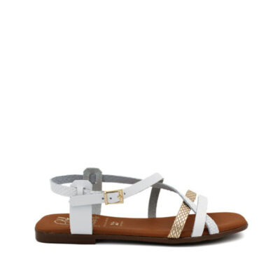 sandalias mujer OH MY SANDALS blancas de piel