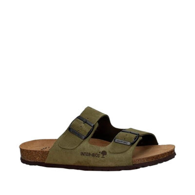 sandalias bio hombre Inter-Bios serraje kaki cómodas