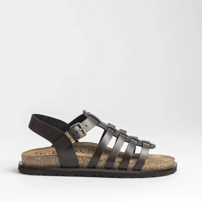 sandalias bio mujer cómodas piel Yokono chocolate