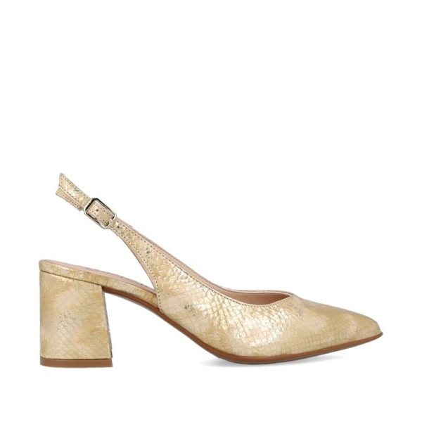 Zapato destalonado Patricia Miller champagne elegante para mujer