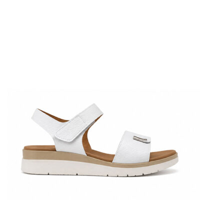 sandalias cuña media mujer blancas Oh My Sandals cómodas