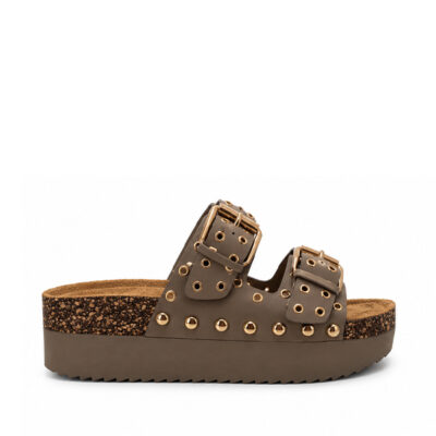 sandalias bio mujer Stay taupe plataforma cómodas