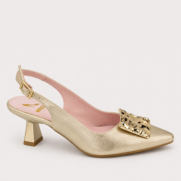 zapato salón mujer Daniela Vega platino elegante