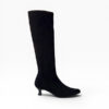 Bota de caña alta Miss Elastic Ante Negro | Comodidad y elegancia para mujer