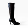 Bota de caña alta Miss Elastic Piel Negra | Comodidad y estilo para mujer