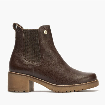 Botines Chelsea Pitillos marrón piel mujer vista principal