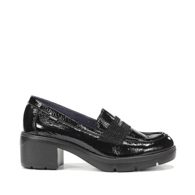 Mocasines mujer negro piel Fluchos vista principal