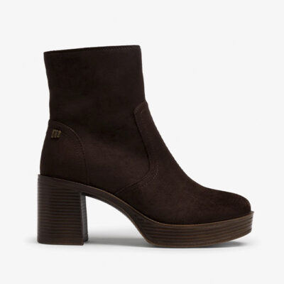 Botines tacón ancho moka mujer Mustang vista principal