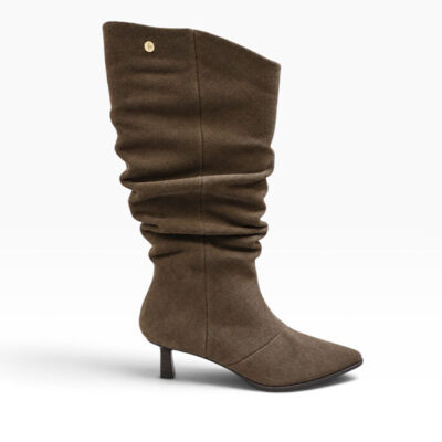 Botas altas mujer taupe serraje tacón fino Top 3 vista principal