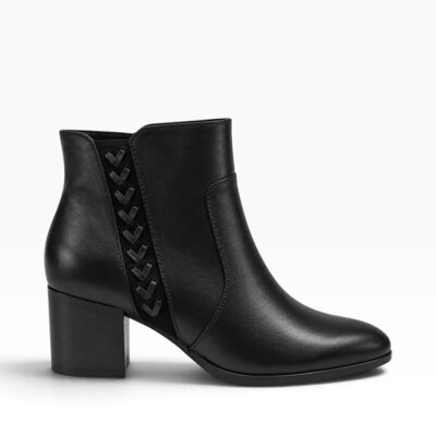 Botines mujer piel negra detalle trenzado Regarde Le Ciel Taylor vista principal